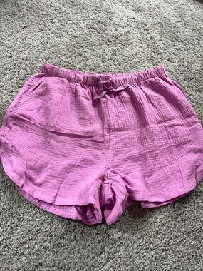 Viral Stars Above Women’s Pink Drawstring Cotton Gauze Shorts SZ L